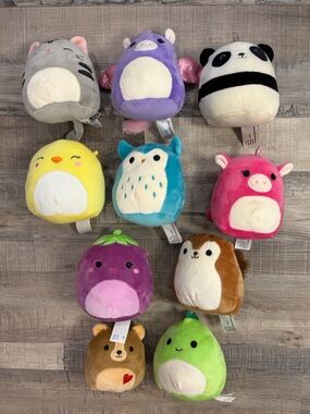 Lot of 10 Squishmallow plush animals 5”
